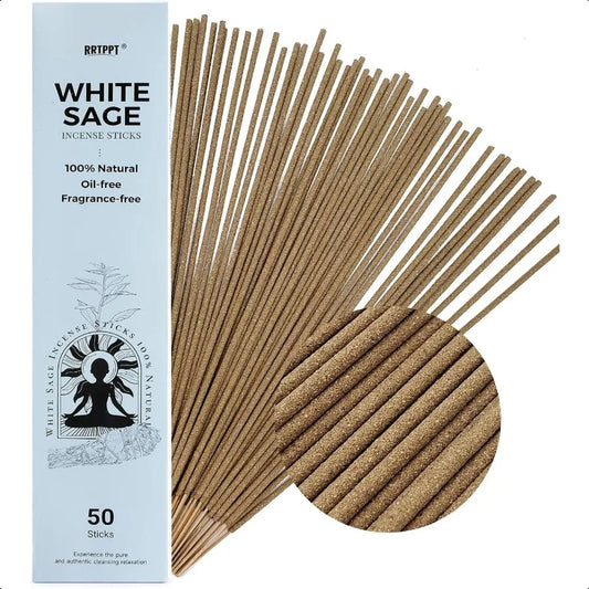 White Sage Incense Sticks 50 Sticks 100% Natural sustainably harvested White Sage Suitable for Yoga Meditation Relaxation and S